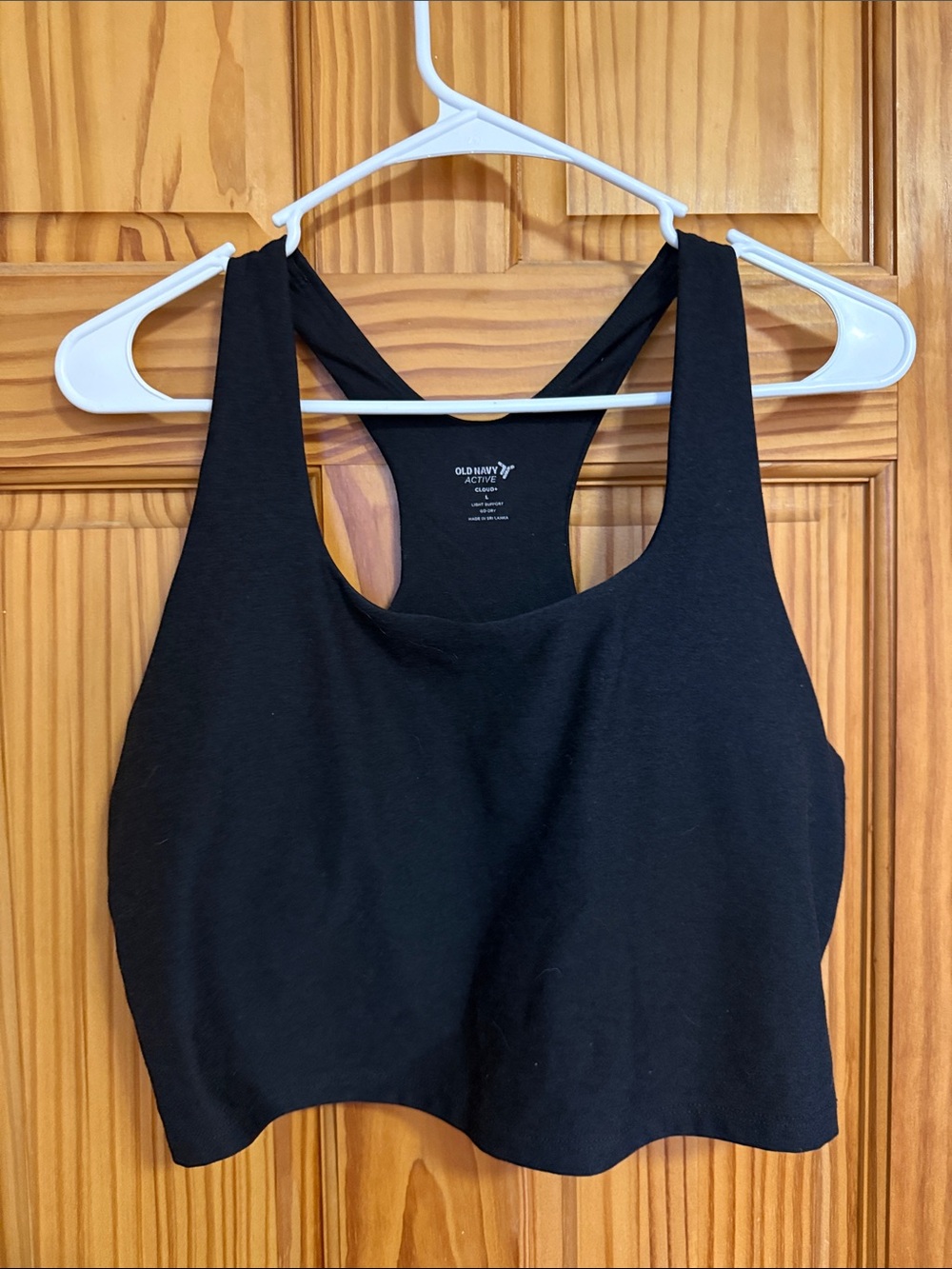 Old Navy Black Racerback Crop Sports Bra
